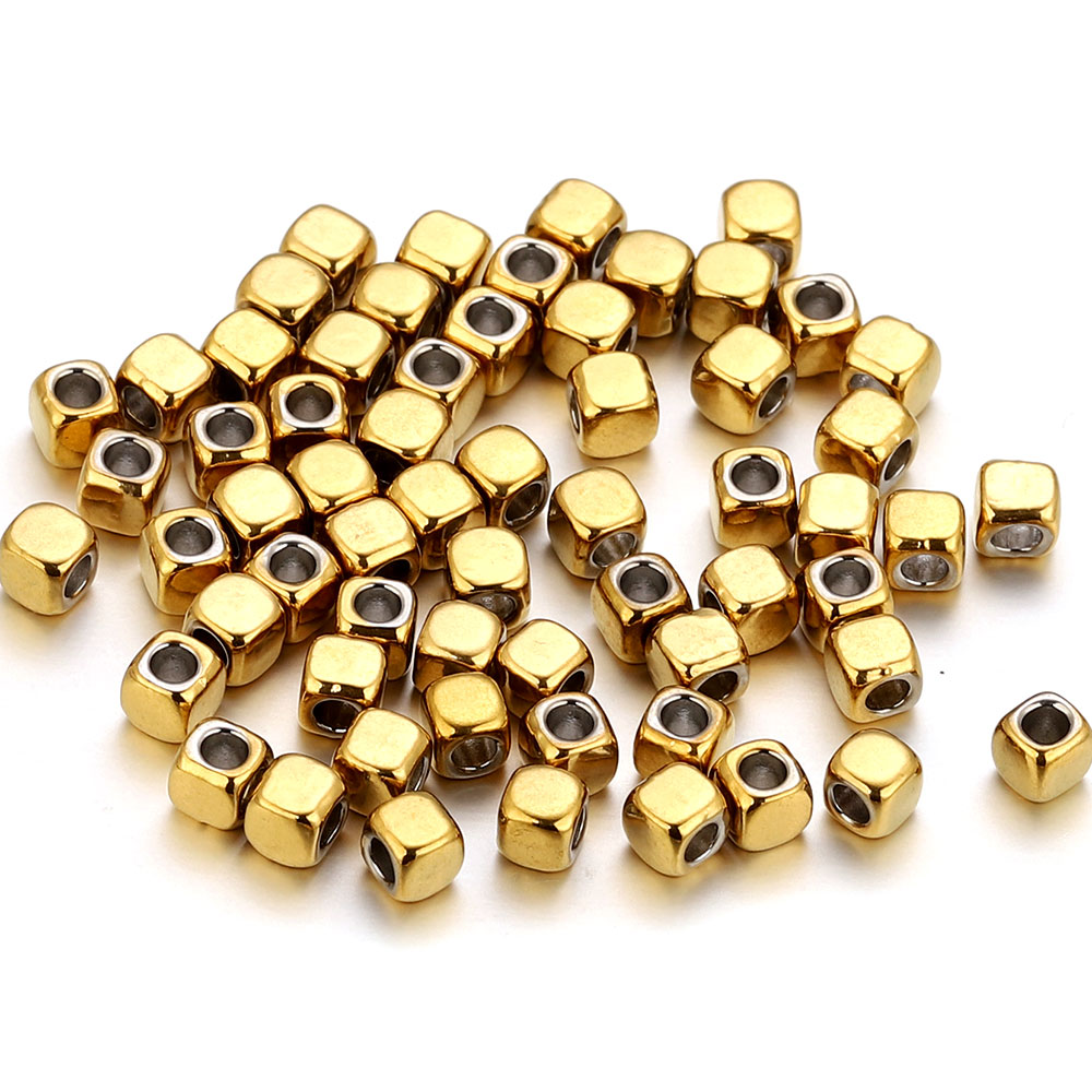 Art Craft Activity - 50pcs 2/3/4mm Stainless Steel Square Spacer