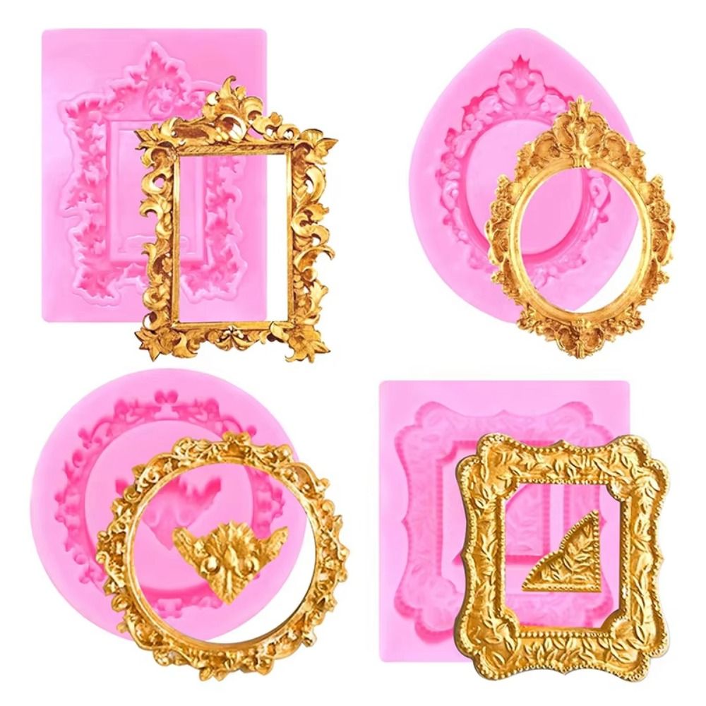 Air Dry Clay - 4Pcs Baroque Photo Frame Fondant Molds
