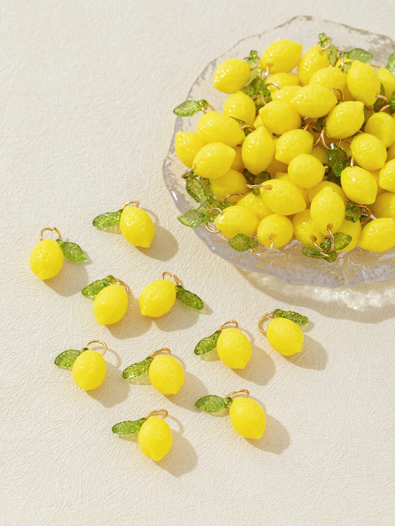 Art Craft Activity - 10Pcs 3D Lemon Resin Charms Pendants