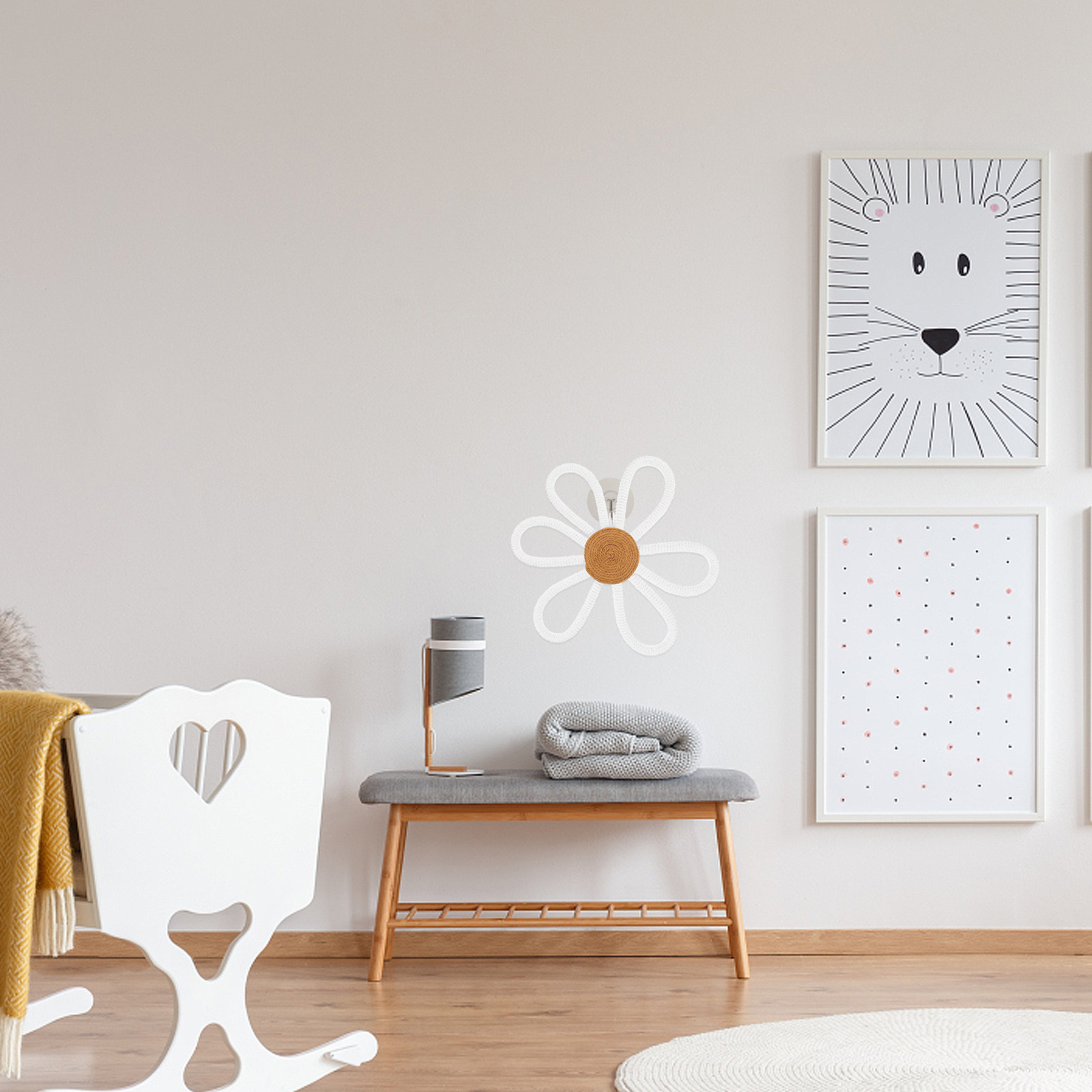 Art And Craft For Nursery - Woven Daisy Wall Decor Boho Macrame