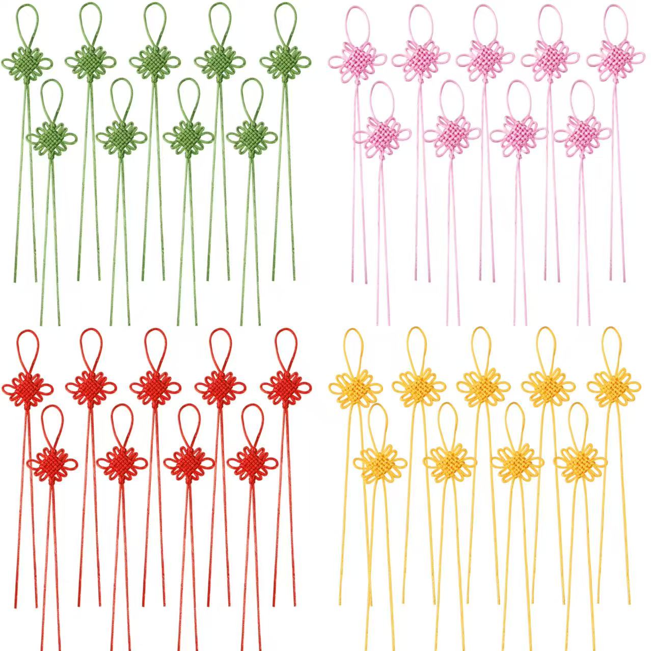 Art Craft Activity - 10Pcs Colorful Chinese Knots Polyester Chinese