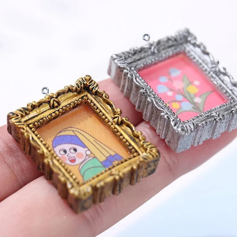 Art Craft Items - 10Pcs Flatback Cabochon Vintage Resin Photo