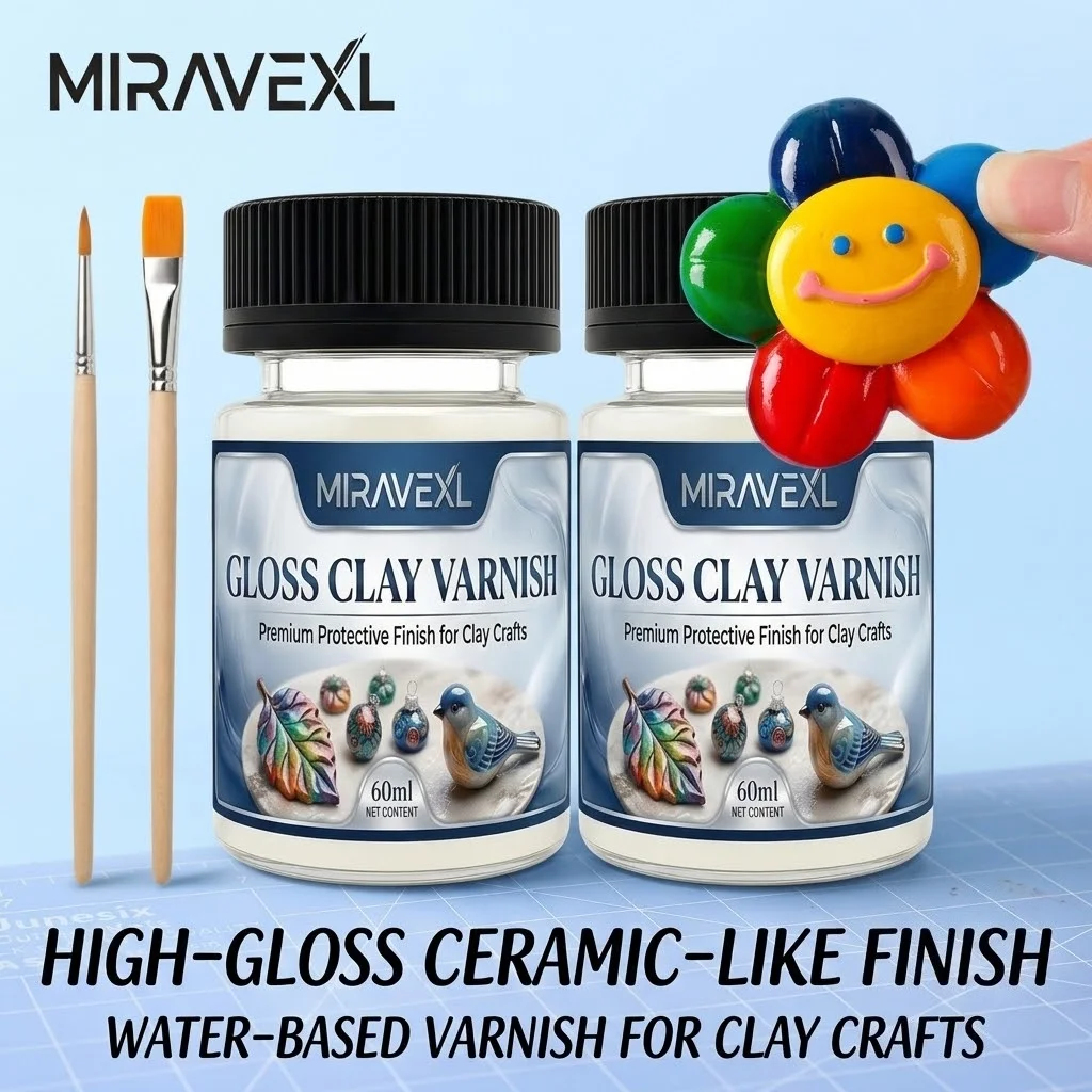 Air Dry Clay - MIRAVEXL High Gloss Clay Varnish Set