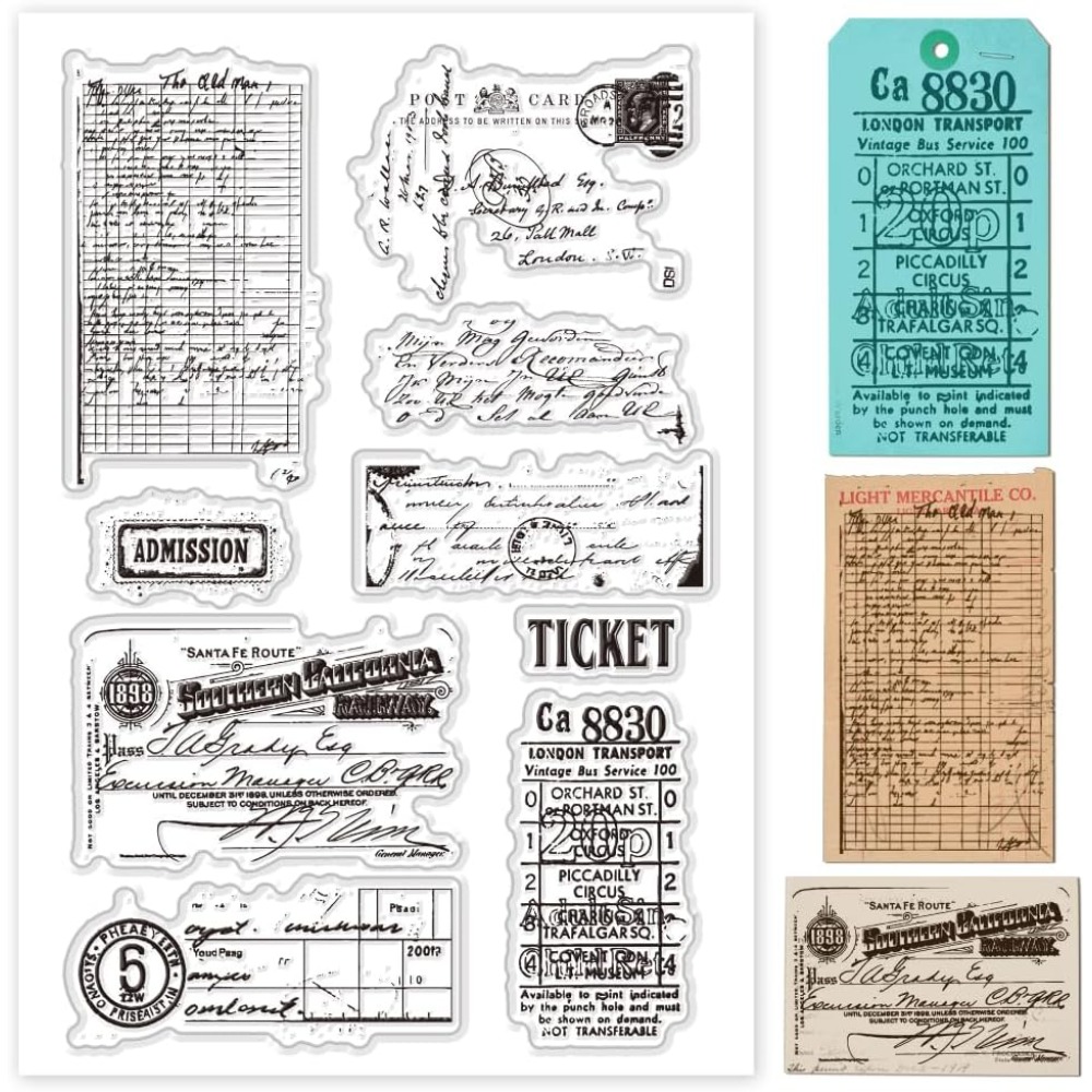 Retro Ticket Clear Stamps for  - Art Craft Activity review and price