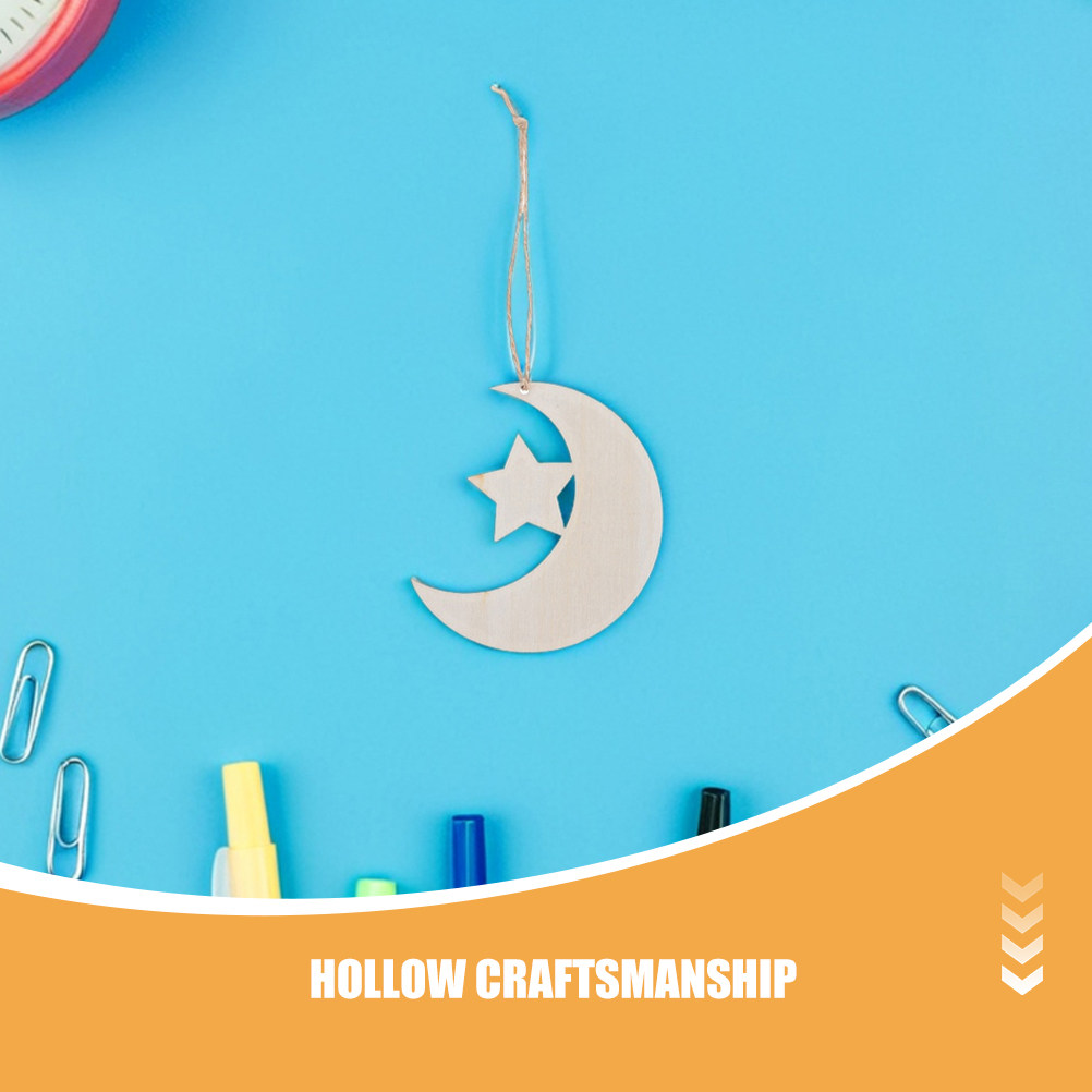 40Pcs Wood Moon Star Cutouts N - Art And Craft For Nursery review and price