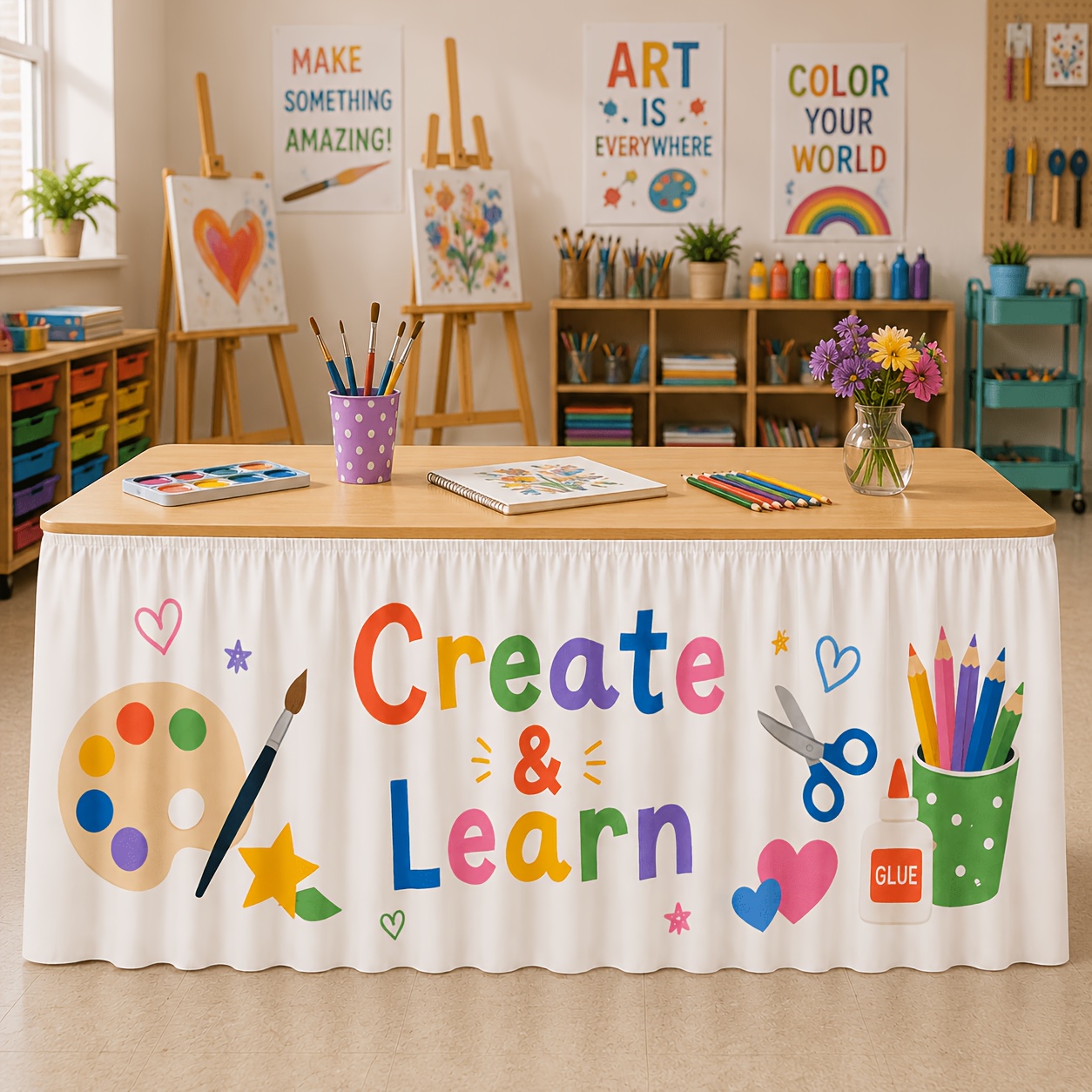 1 tablecloth table skirt, crea - Art Craft Class review and price