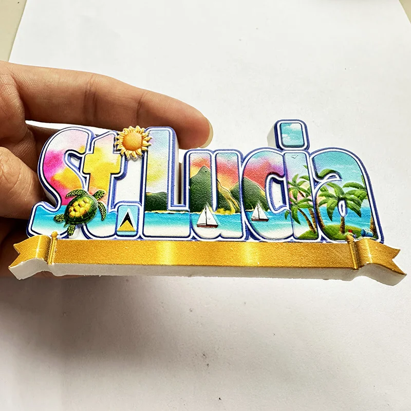 St. Lucia West Indies, Beach 3 - Art Craft Magnet review and price