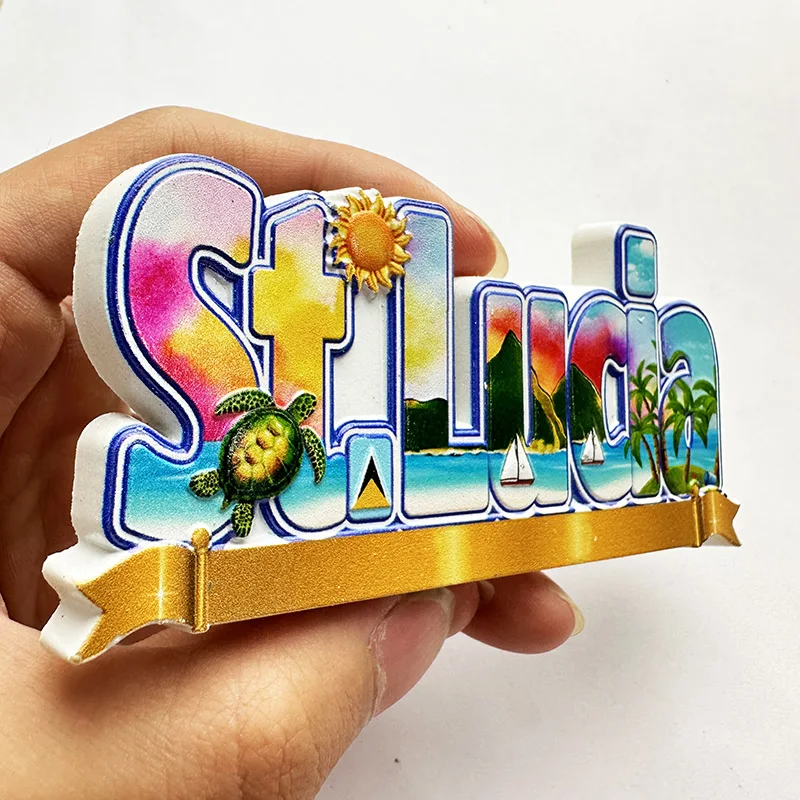 St. Lucia West Indies, Beach 3 - Art Craft Magnet review and price
