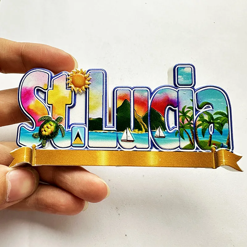 St. Lucia West Indies, Beach 3 - Art Craft Magnet review and price