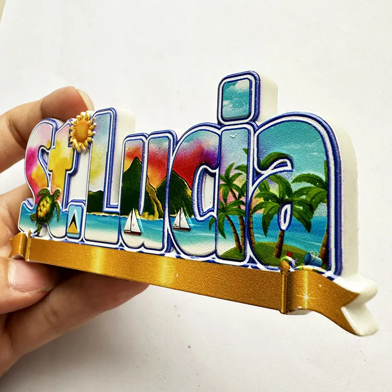 St. Lucia West Indies, Beach 3 - Art Craft Magnet review and price