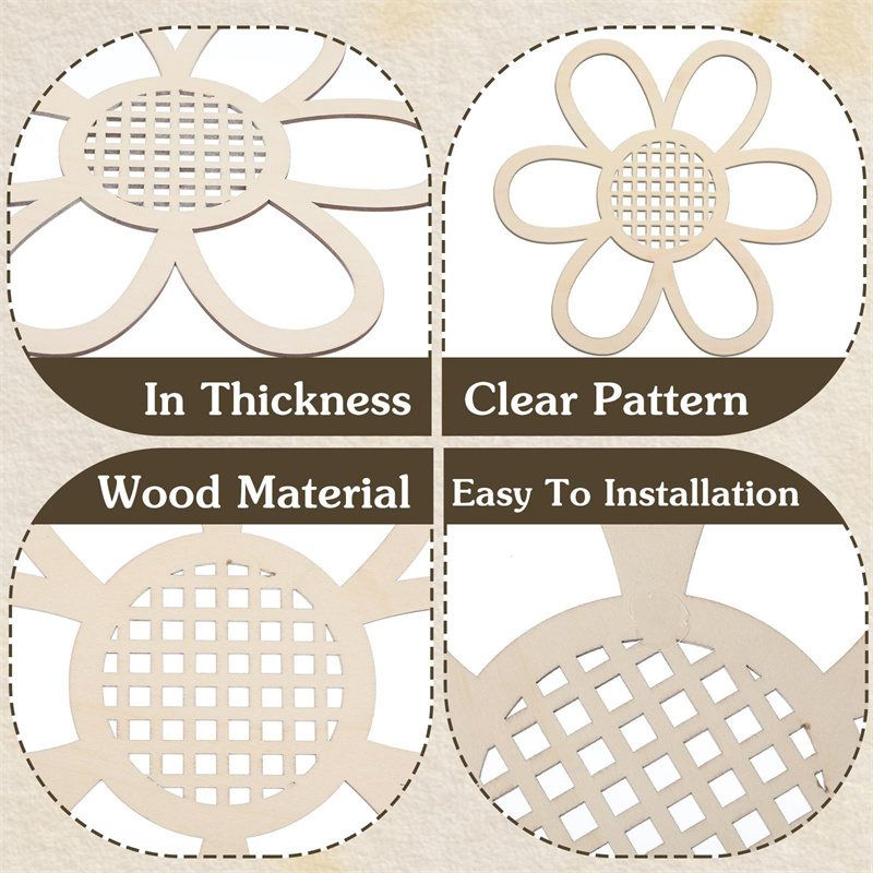 5pcs Wooden Flower Wall Decor  - Art And Craft For Nursery review and price