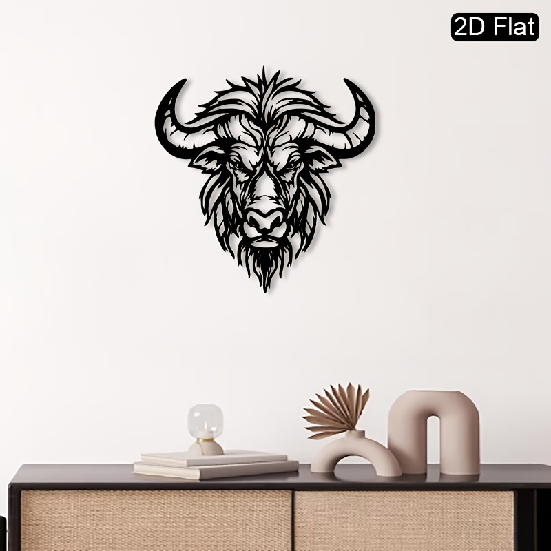 1Pcs Metal Buffalo Head Wall S - Art And Craft For Father'S Day review and price