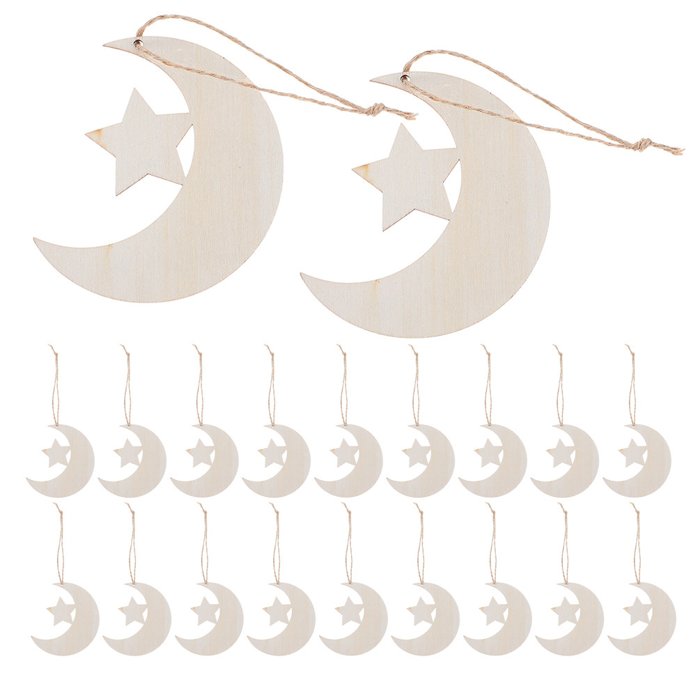 40Pcs Wood Moon Star Cutouts U - Art And Craft For Nursery review and price